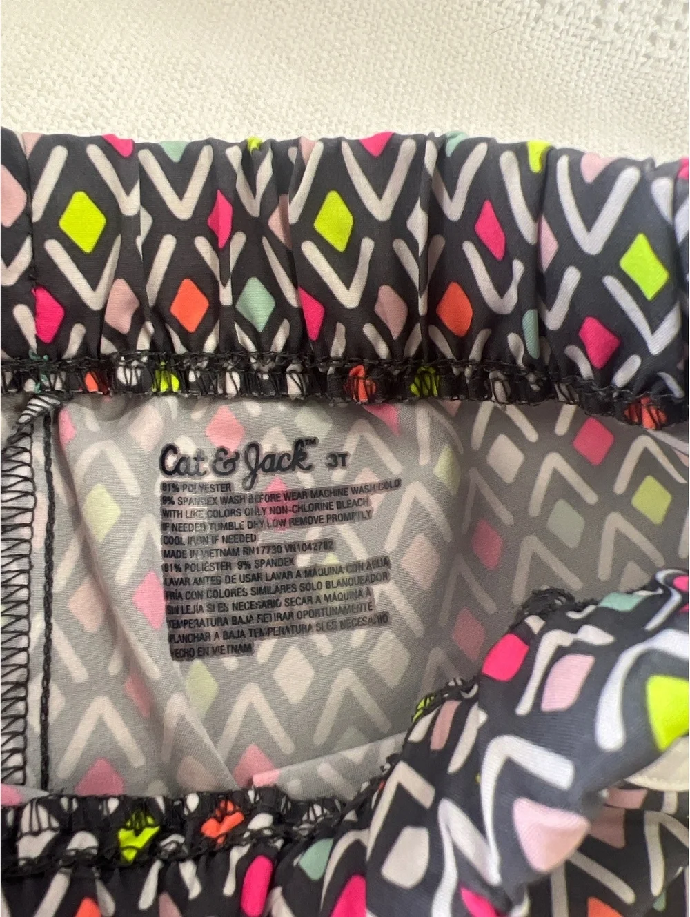 Cat & Jack Girls' 3T Athletic Shorts with Colorful Geometric Print